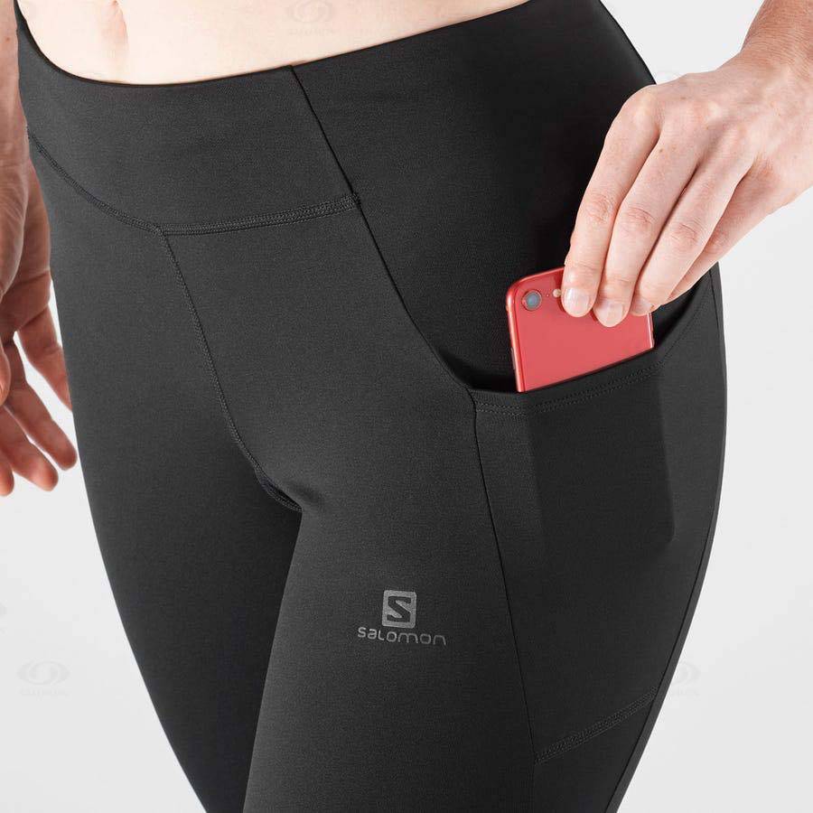 Black Salomon CROSS RUN 28'' Women's Running Tights | US-W3500