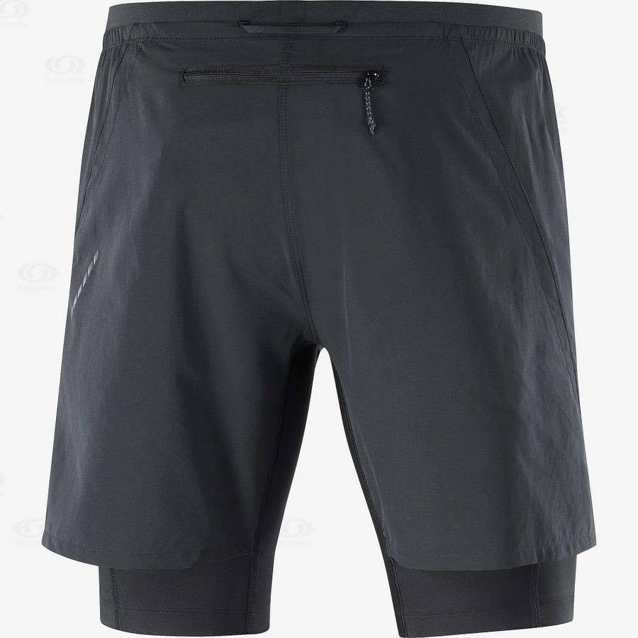 Black Salomon CROSS TWINSKIN Men's Shorts | US-O1875