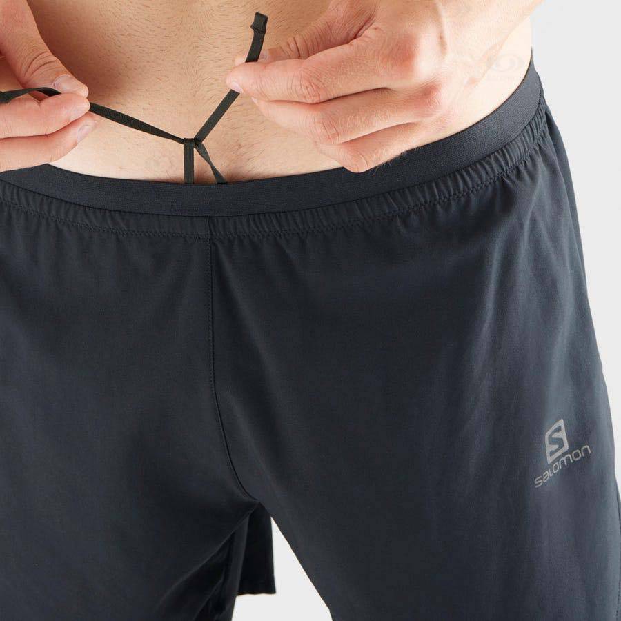 Black Salomon CROSS TWINSKIN Men's Shorts | US-O1875