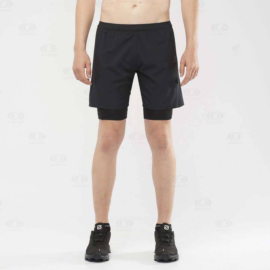 Black Salomon CROSS TWINSKIN Men's Shorts | US-O1875