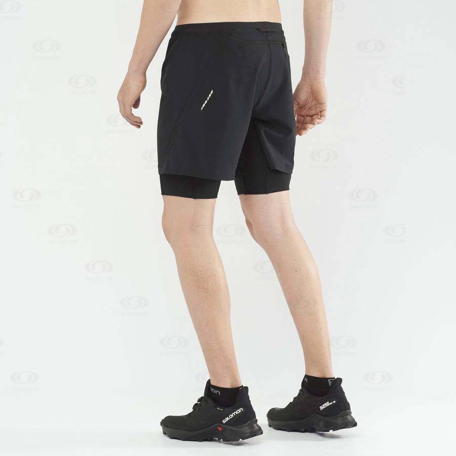 Black Salomon CROSS TWINSKIN Men's Shorts | US-O1875