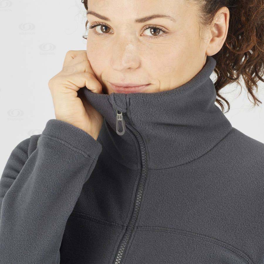 Black Salomon ESSENTIAL COSY FLEECE Women's Hoodie | US-S1380