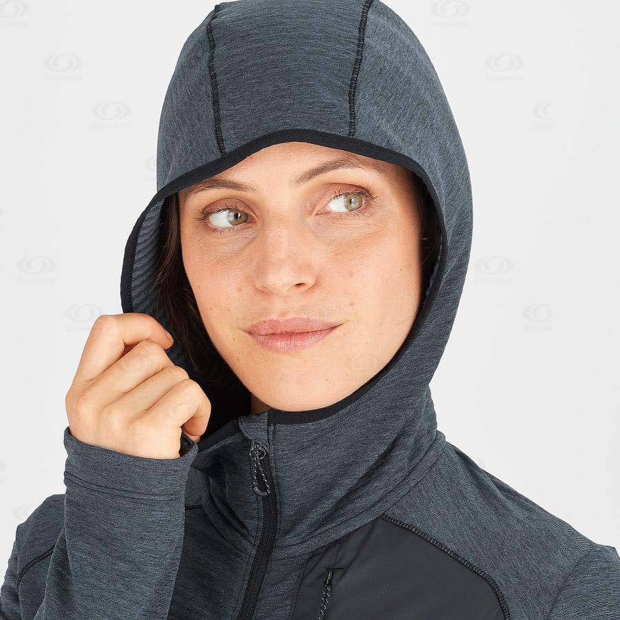 Black Salomon ESSENTIAL LIGHTWARM HOODED Women's Hoodie | US-A2382