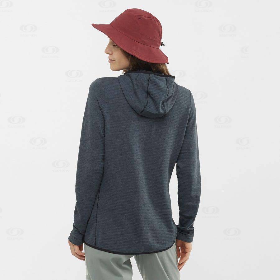 Black Salomon ESSENTIAL LIGHTWARM HOODED Women's Hoodie | US-A2382