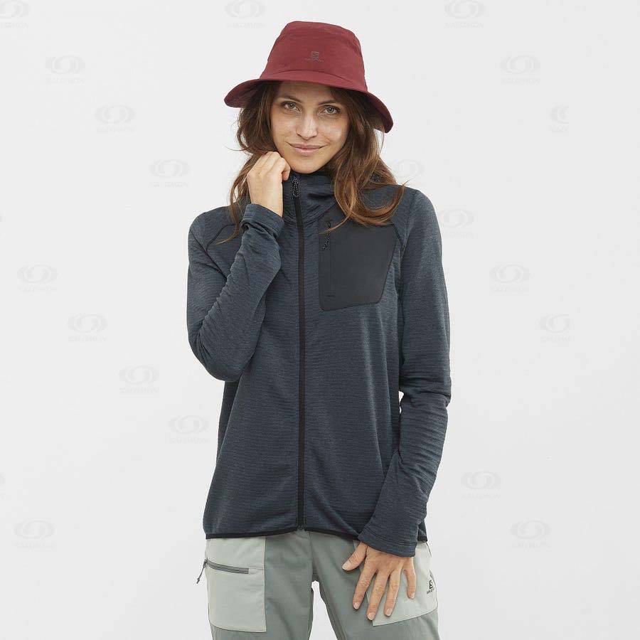 Black Salomon ESSENTIAL LIGHTWARM HOODED Women's Hoodie | US-A2382