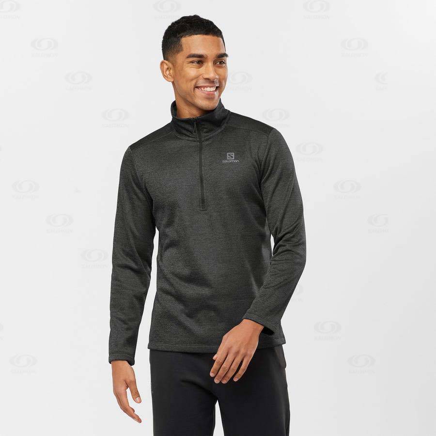 Black Salomon ESSENTIAL LIGHTWARM SEAMLESS Men's Hoodie | US-M1699