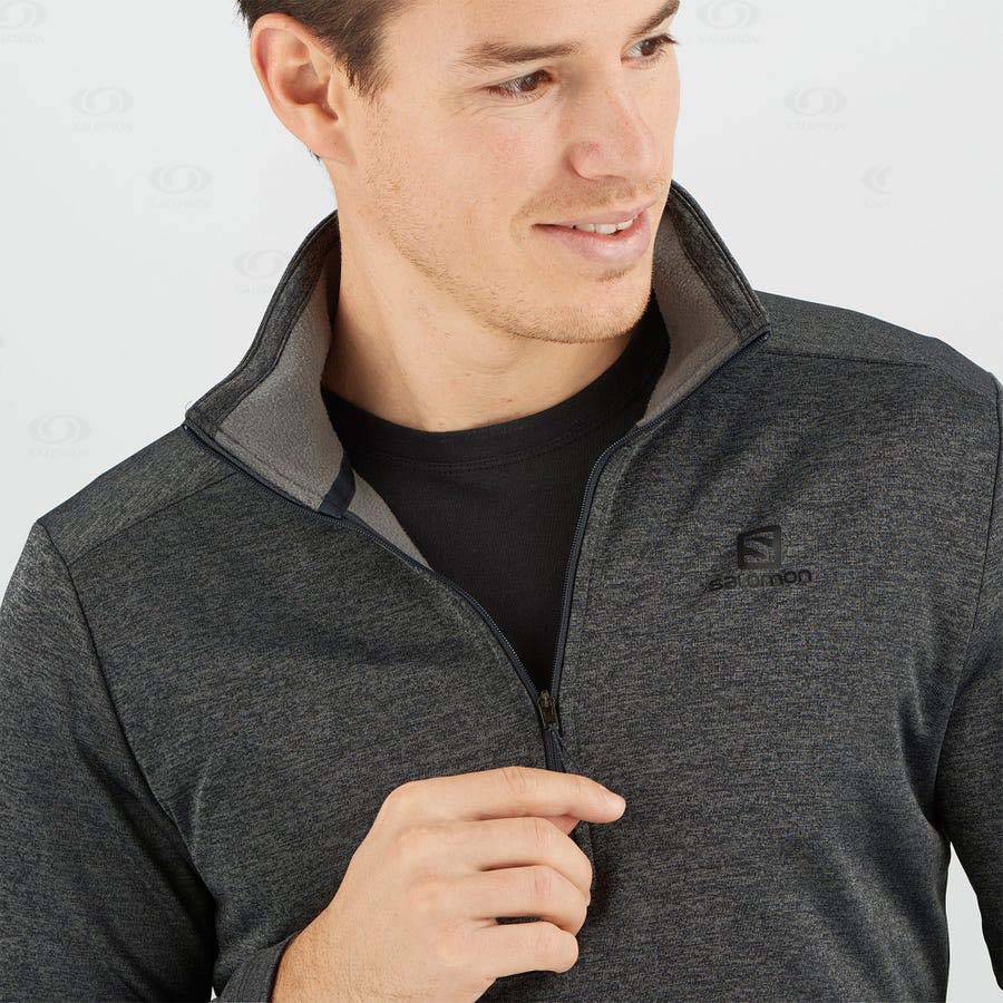 Black Salomon ESSENTIAL LIGHTWARM SEAMLESS Men's Hoodie | US-M1699