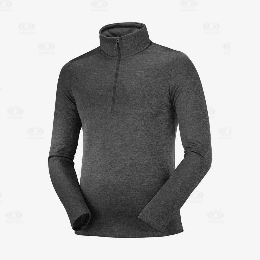 Black Salomon ESSENTIAL LIGHTWARM SEAMLESS Men\'s Hoodie | US-M1699