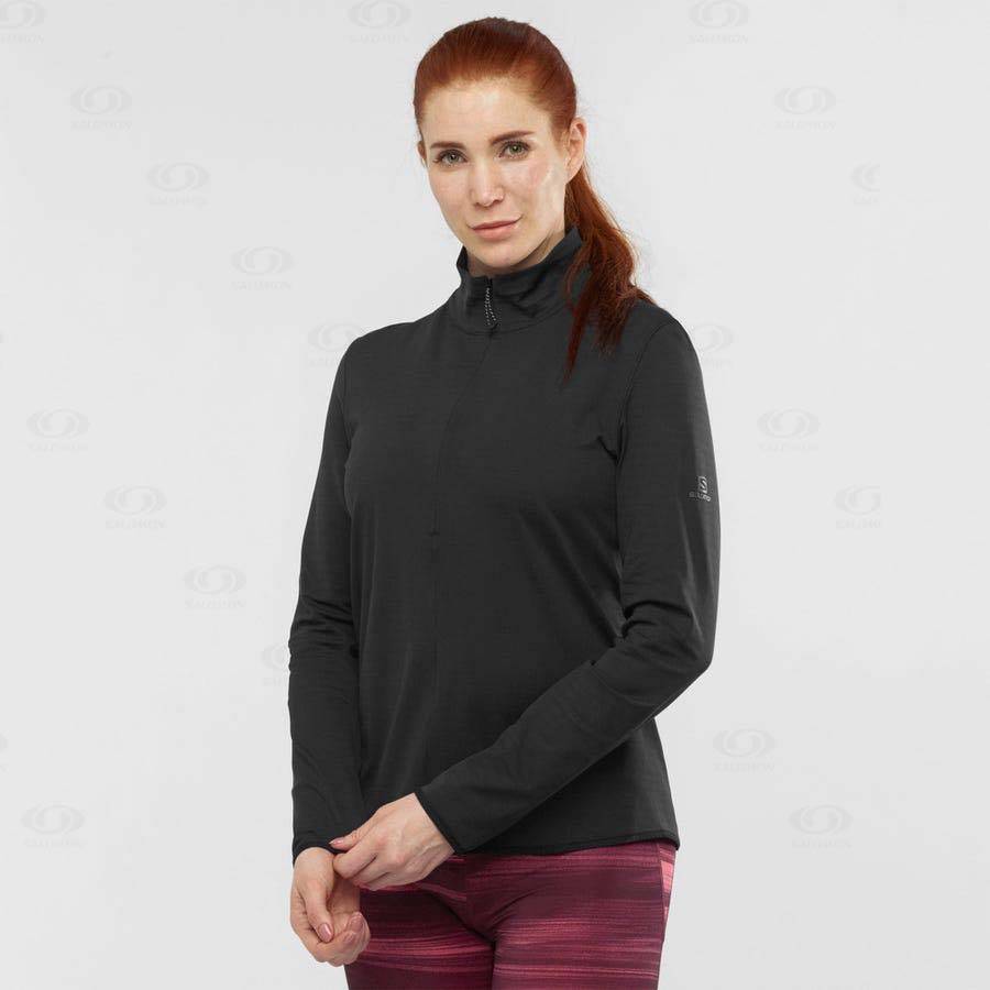 Black Salomon ESSENTIAL LIGHTWARM Women's Hoodie | US-L2593