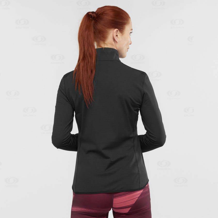 Black Salomon ESSENTIAL LIGHTWARM Women's Hoodie | US-L2593