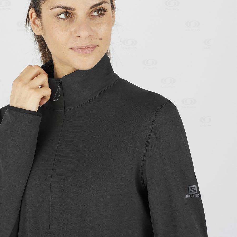 Black Salomon ESSENTIAL LIGHTWARM Women's Hoodie | US-L2593