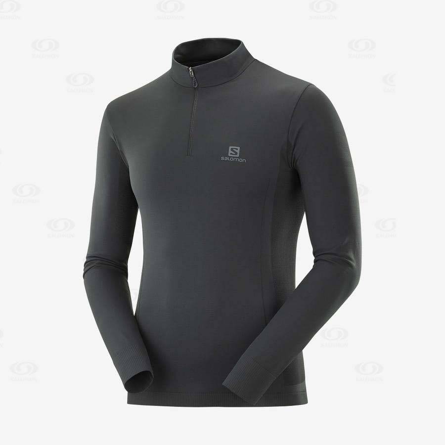 Black Salomon ESSENTIAL SEAMLESS Men\'s Hoodie | US-M2266