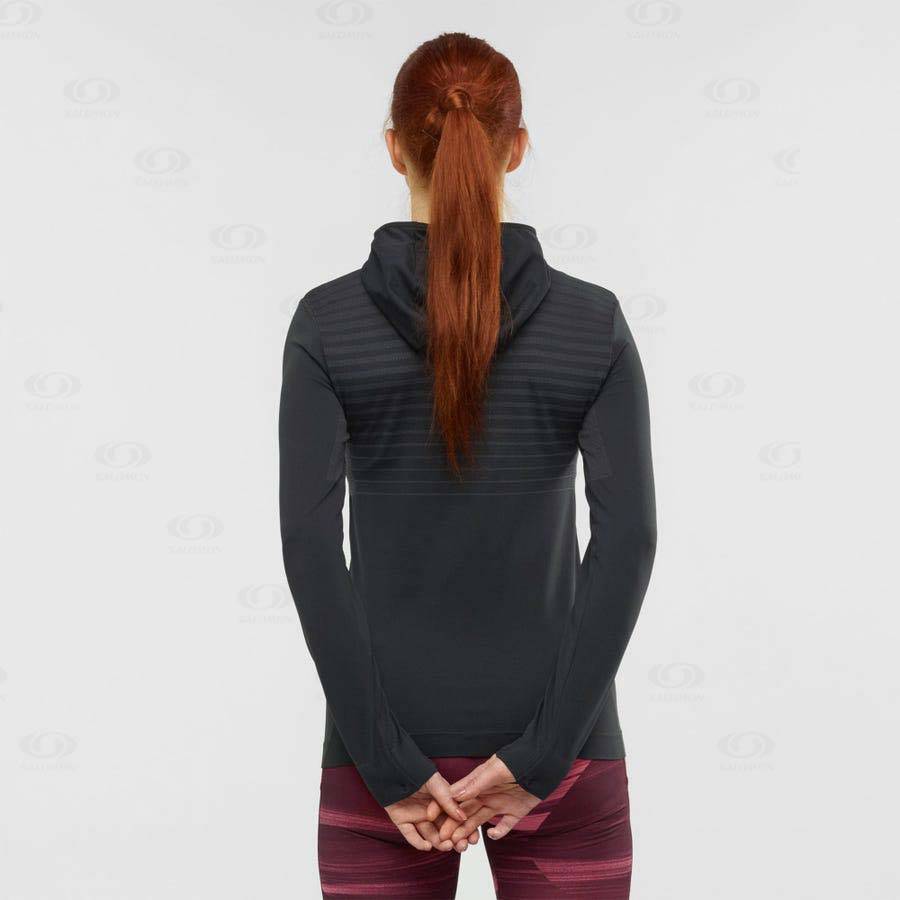 Black Salomon ESSENTIAL SEAMLESS Women's Hoodie | US-N2555