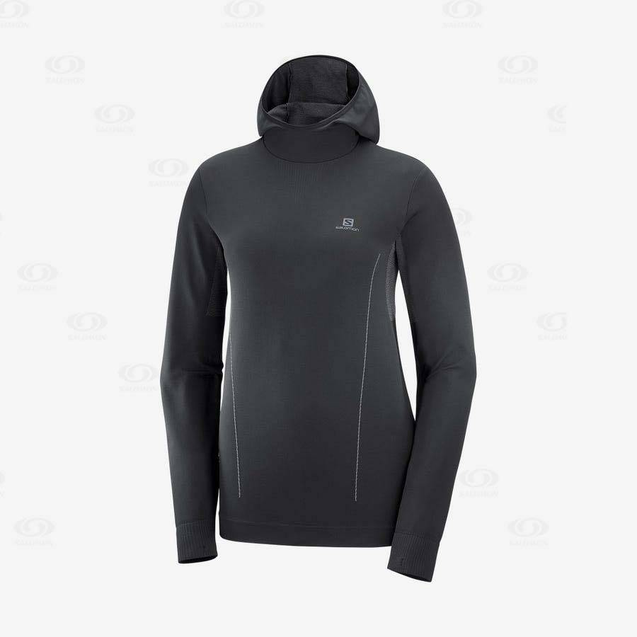 Black Salomon ESSENTIAL SEAMLESS Women\'s Hoodie | US-N2555