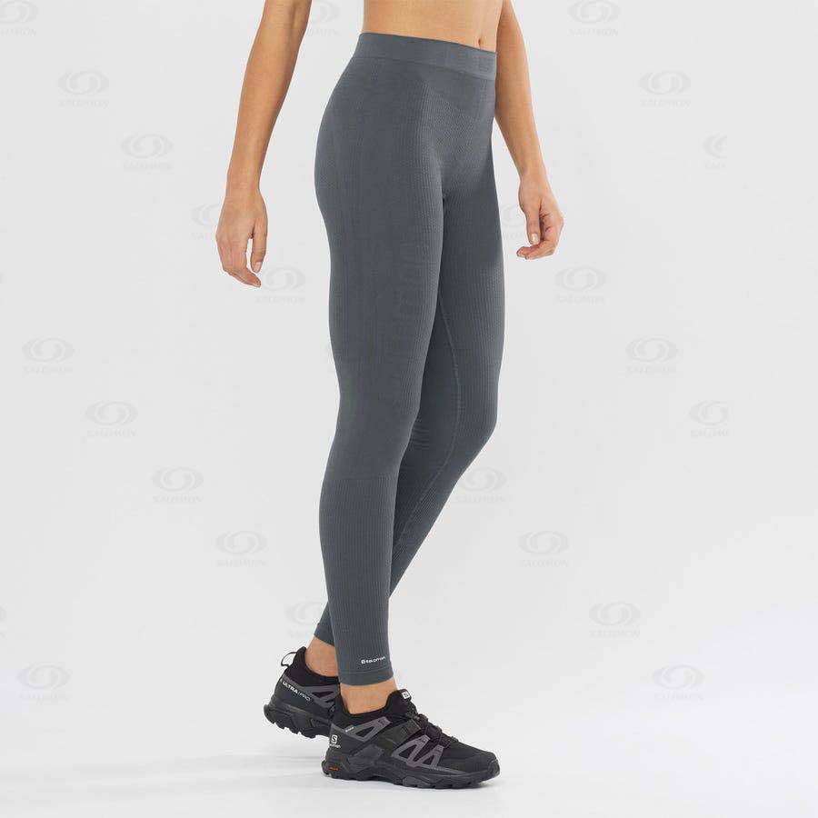 Black Salomon ESSENTIAL SEAMLESS Women's Running Tights | US-S2031