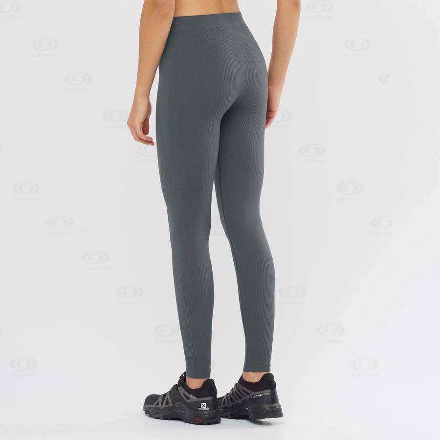 Black Salomon ESSENTIAL SEAMLESS Women's Running Tights | US-S2031