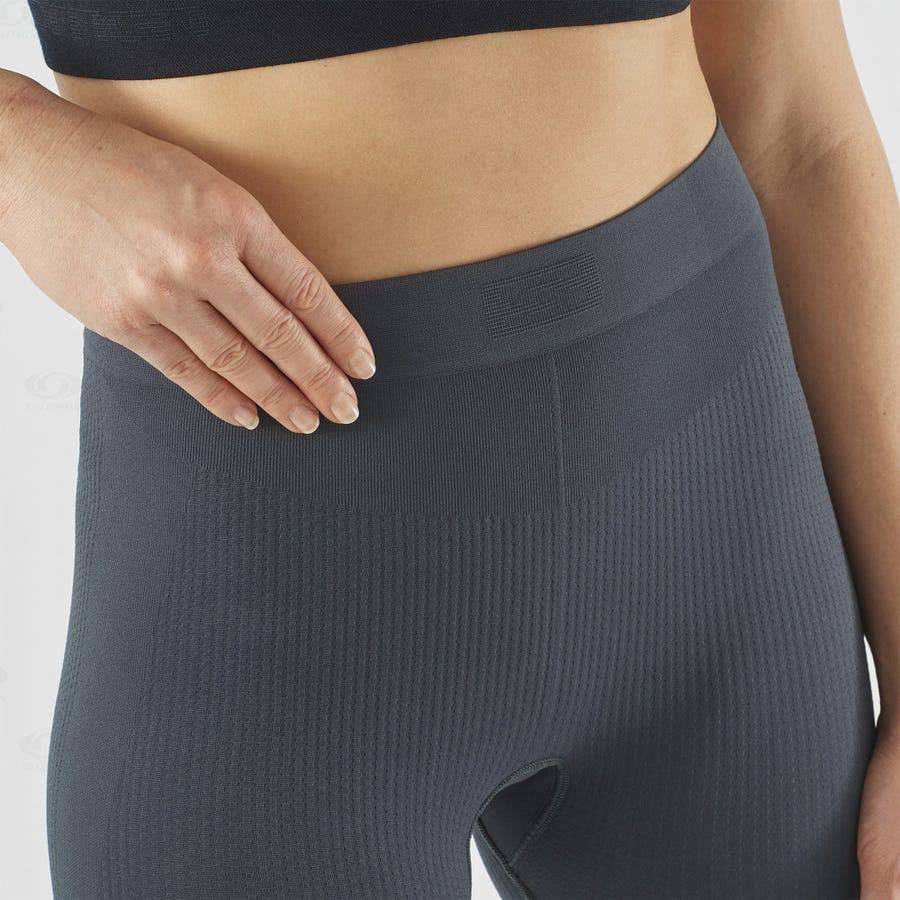 Black Salomon ESSENTIAL SEAMLESS Women's Running Tights | US-S2031