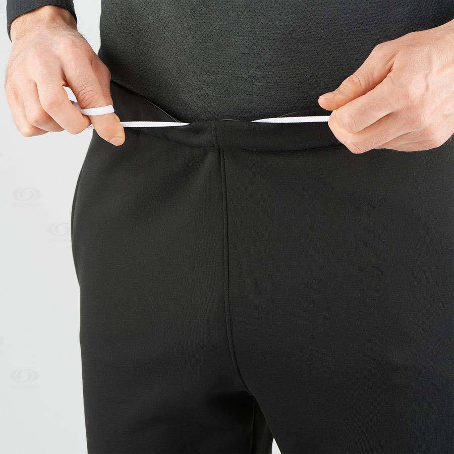 Black Salomon ESSENTIAL WARM FLEECE Men's Pants | US-S2381