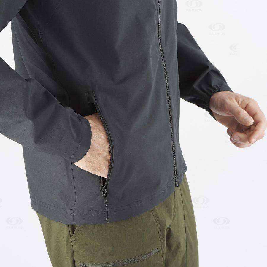 Black Salomon ESSENTIAL WATERPROOF 2.5L Men's Waterproof Jackets | US-N1351