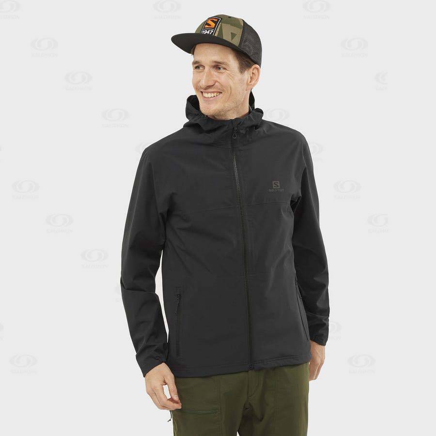 Black Salomon ESSENTIAL WATERPROOF 2.5L Men's Waterproof Jackets | US-N1351