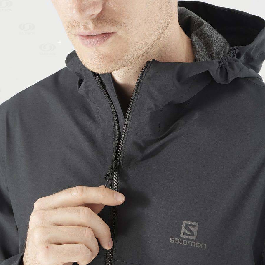 Black Salomon ESSENTIAL WATERPROOF 2.5L Men's Waterproof Jackets | US-N1351