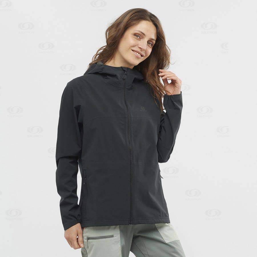 Black Salomon ESSENTIAL WATERPROOF 2.5L Women's Waterproof Jackets | US-N1694