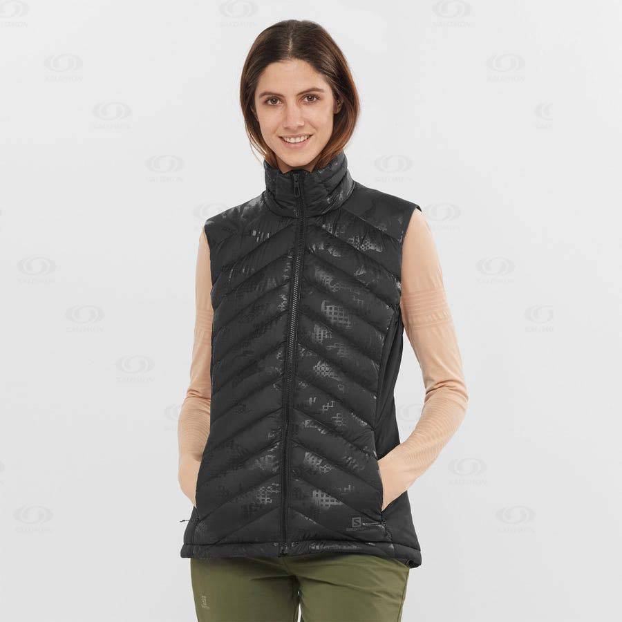 Black Salomon ESSENTIAL XWARM DOWN Women's Ski Jackets | US-A1906