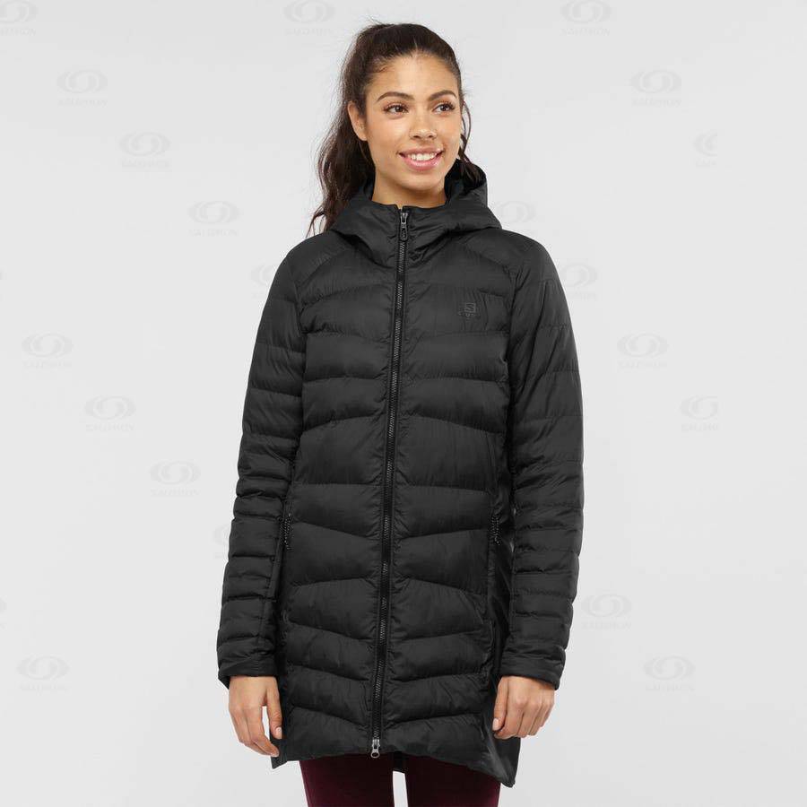 Black Salomon ESSENTIAL XWARM LONG Women's Insulated Jackets | US-W3280