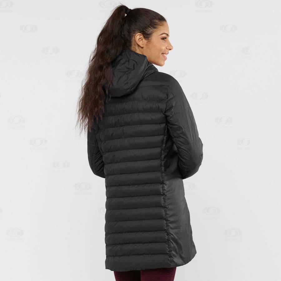 Black Salomon ESSENTIAL XWARM LONG Women's Insulated Jackets | US-W3280