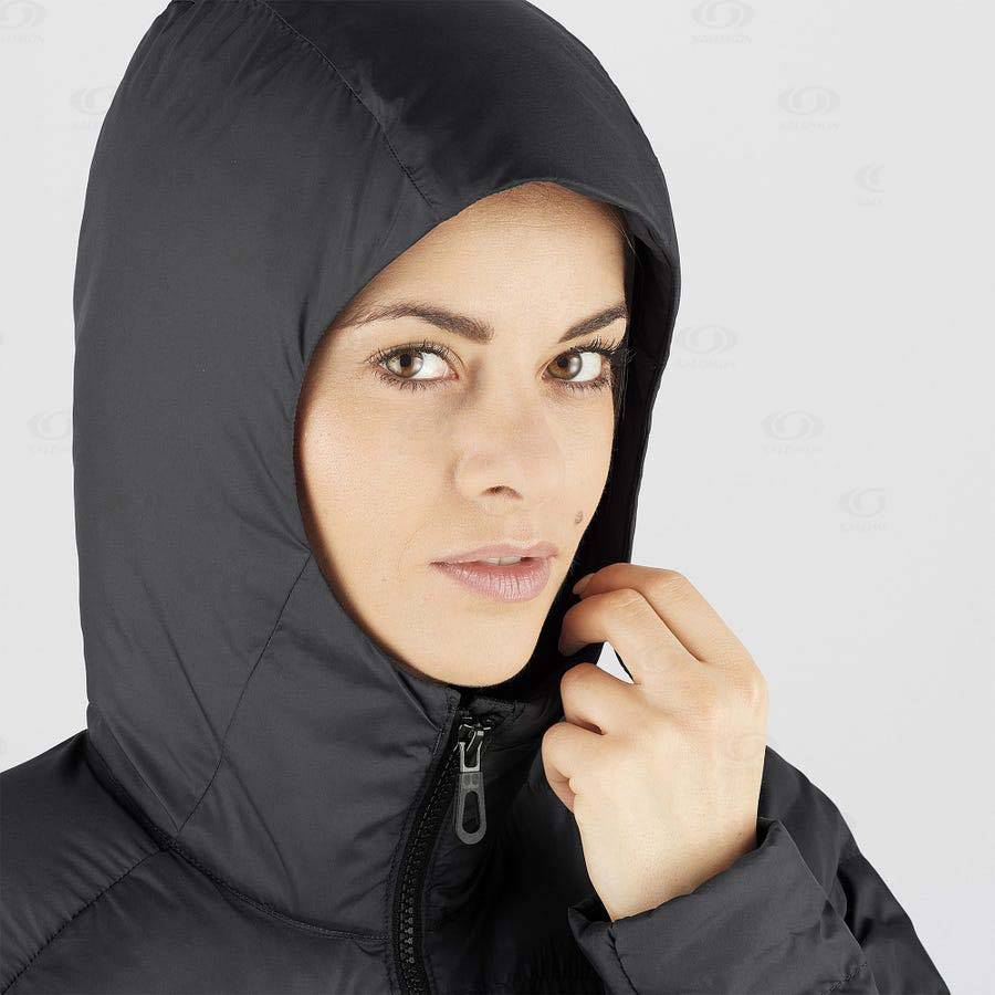 Black Salomon ESSENTIAL XWARM LONG Women's Insulated Jackets | US-W3280