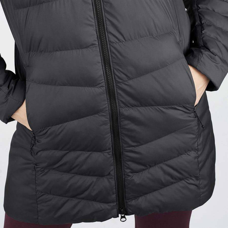 Black Salomon ESSENTIAL XWARM LONG Women's Insulated Jackets | US-W3280