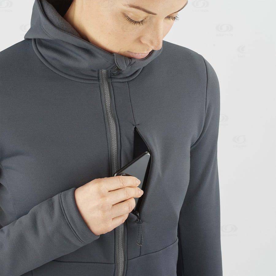 Black Salomon ESSENTIAL XWARM Women's Hoodie | US-N1302