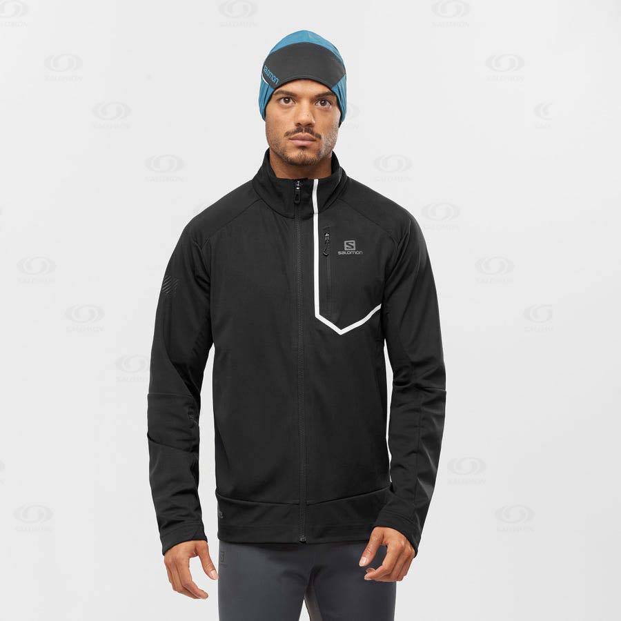 Black Salomon GORE-TEX INFINIUM™ WINDSTOPPER® PRO Men's Softshell Jackets | US-L1865