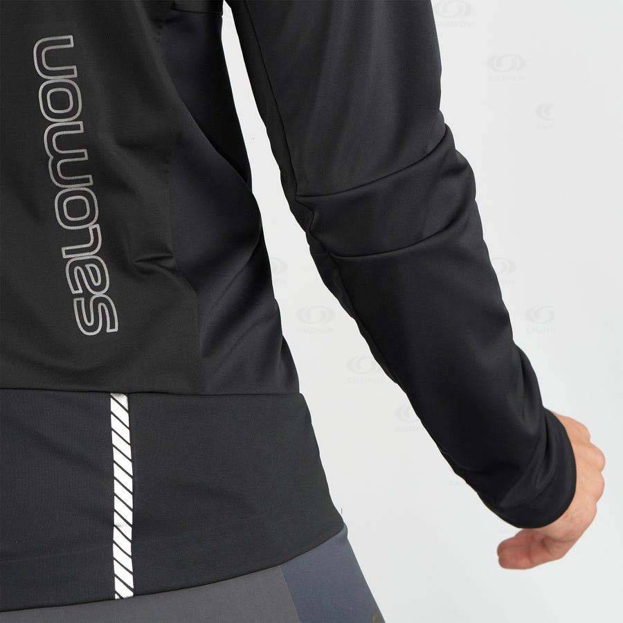 Black Salomon GORE-TEX INFINIUM™ WINDSTOPPER® PRO Men's Softshell Jackets | US-L1865