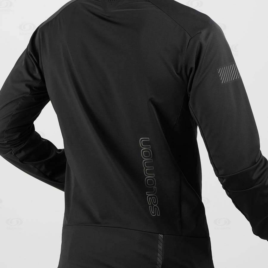 Black Salomon GORE-TEX INFINIUM™ WINDSTOPPER® PRO Men's Softshell Jackets | US-L1865