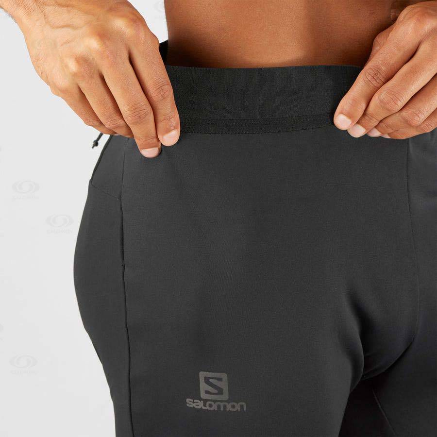 Black Salomon GORE TEX INFINIUM™ WINDSTOPPER® Men's Running Tights | US-M2497