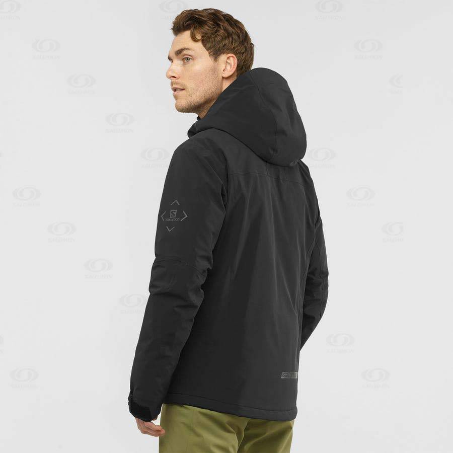 Black Salomon HIGHLAND Men's Ski Jackets | US-A2410