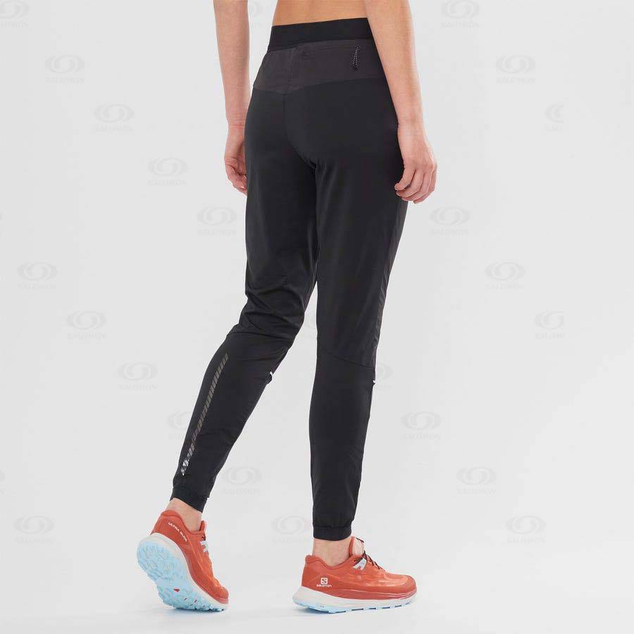 Black Salomon LIGHT SHELL Women's Running Tights | US-N1120