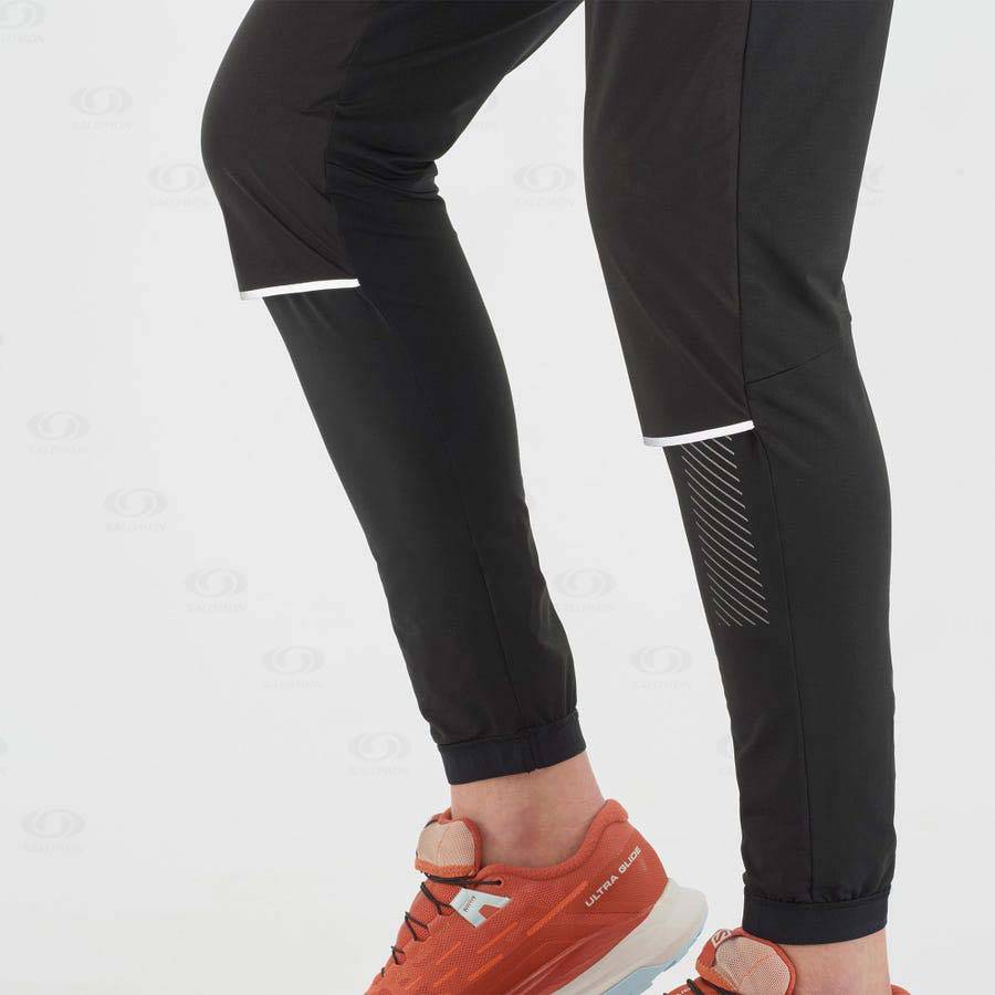 Black Salomon LIGHT SHELL Women's Running Tights | US-N1120