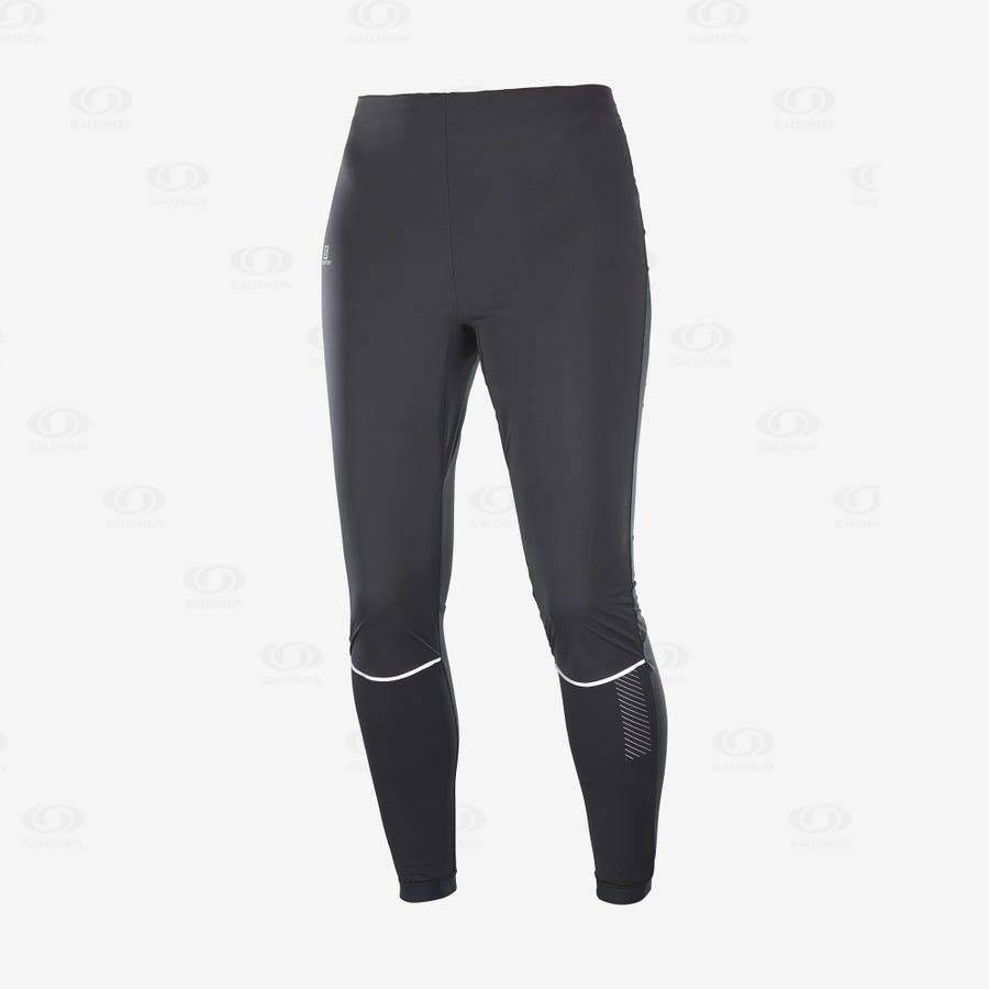 Black Salomon LIGHT SHELL Women\'s Running Tights | US-N1120