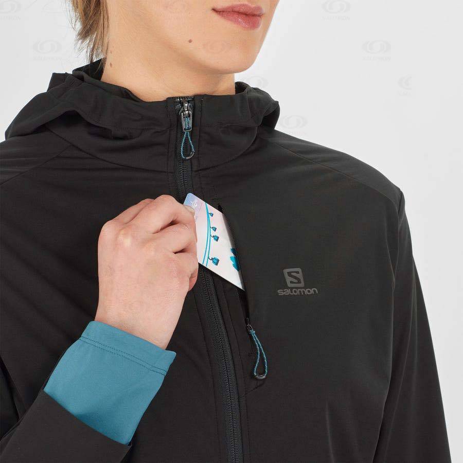 Black Salomon LIGHT SHELL Women's Softshell Jackets | US-L2355