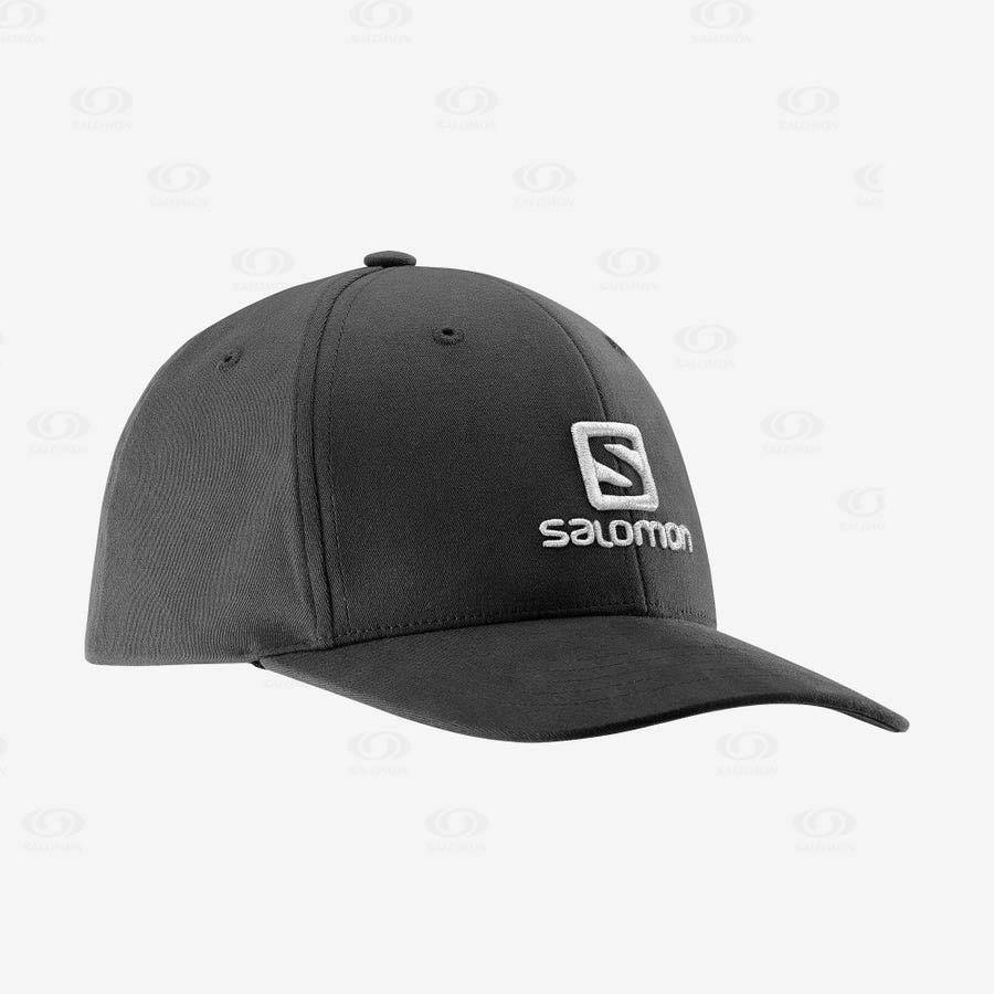 Black Salomon LOGO Men\'s Hats | US-O2321