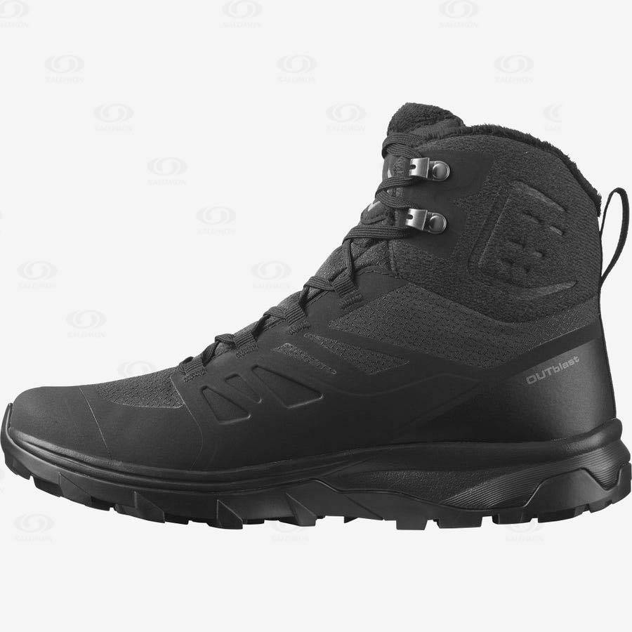 Black Salomon OUTBLAST THINSULATE™ CLIMASALOMON™ Women's Waterproof Boots | US-A1150