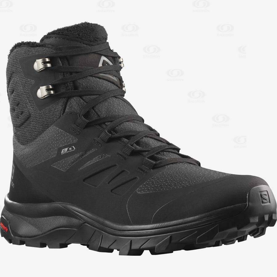 Black Salomon OUTBLAST THINSULATE™ CLIMASALOMON™ WATERPROOF Women's Hiking Shoes | US-O1425