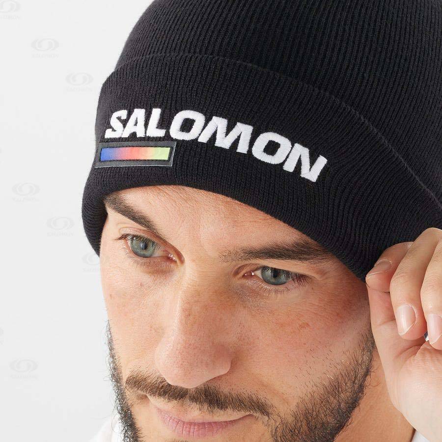 Black Salomon OUTLIFE LOGO Men's Hats | US-O1868