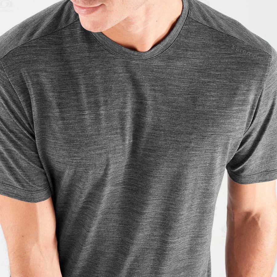 Black Salomon OUTLIFE MERINO BLEND Men's T Shirts | US-O1119