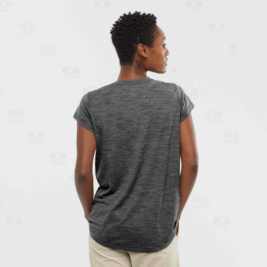 Black Salomon OUTLIFE MERINO BLEND Women's T Shirts | US-S2395