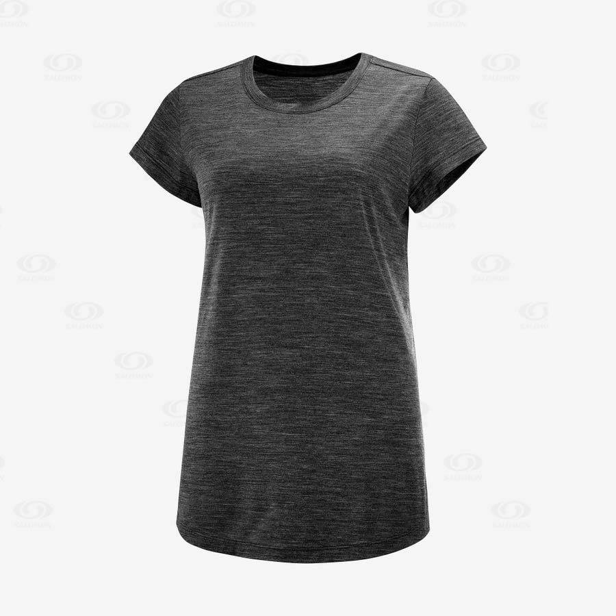 Black Salomon OUTLIFE MERINO BLEND Women\'s T Shirts | US-S2395