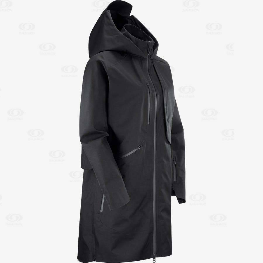 Black Salomon OUTLIFE WP COMMUTER PARKA W Women's Waterproof Jackets | US-S1352