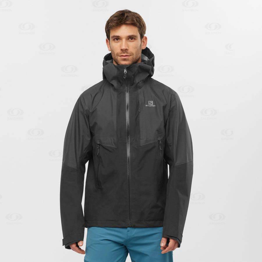 Black Salomon OUTLINE GORE-TEX HYBRID Men's Waterproof Jackets | US-W1540